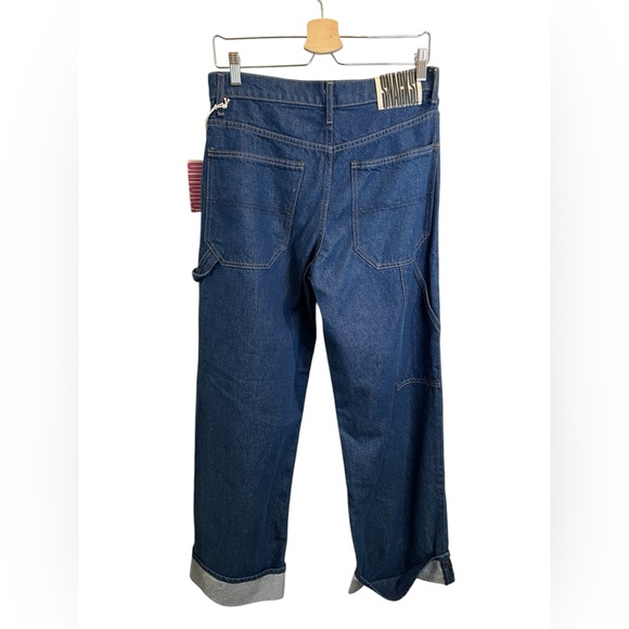 NWT Mother Snacks Smoothie Carpenter Sneak High-Rise Wide Leg Cuffed Jeans - Picture 4 of 12